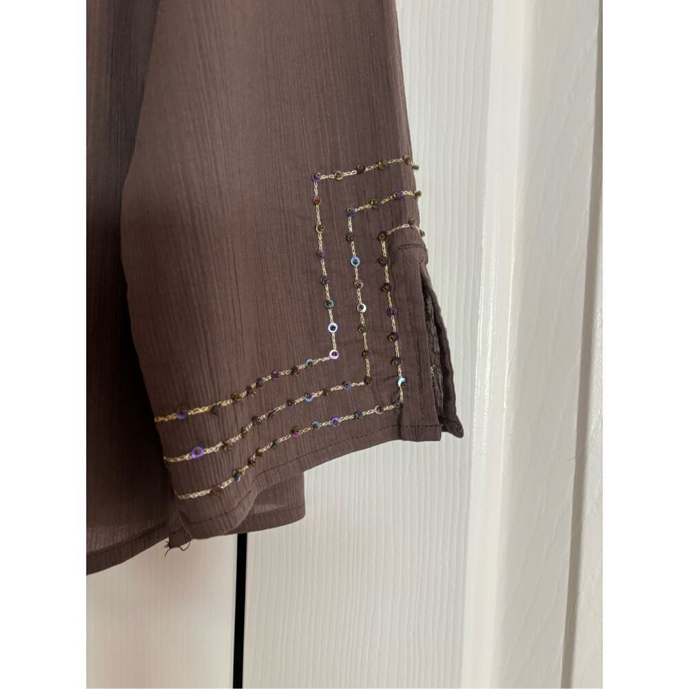 Sigrid Olsen Gauzy Sequin Embellished Top - image 3